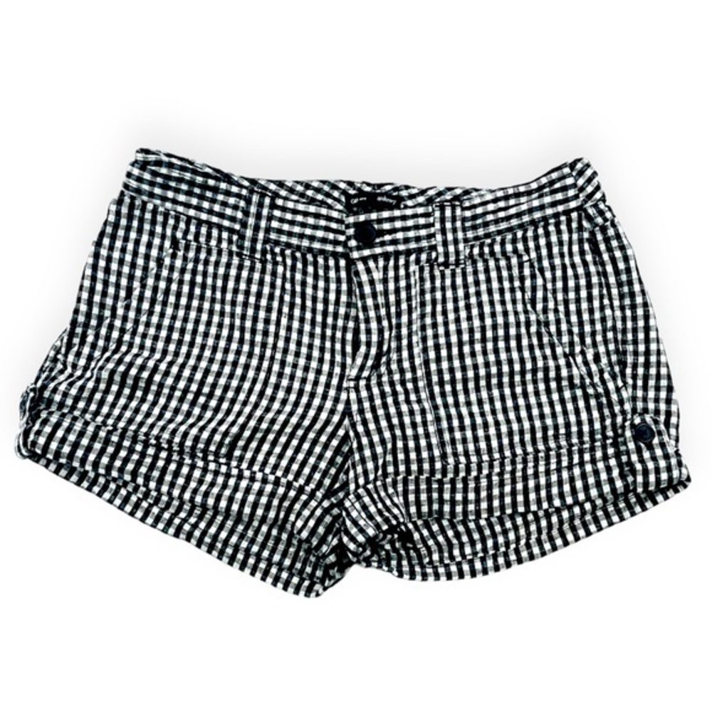 Gap Womens Blue and White Linen Blend Checkered Shorts Size 6 10608
